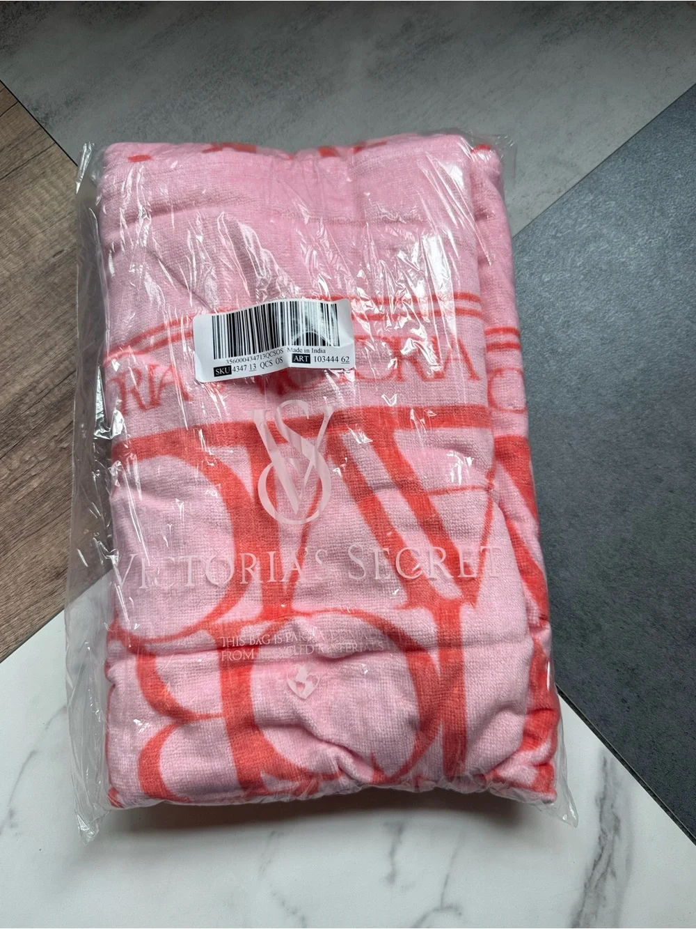 Victoria's Secret Red Logo Repeat Beach Towel